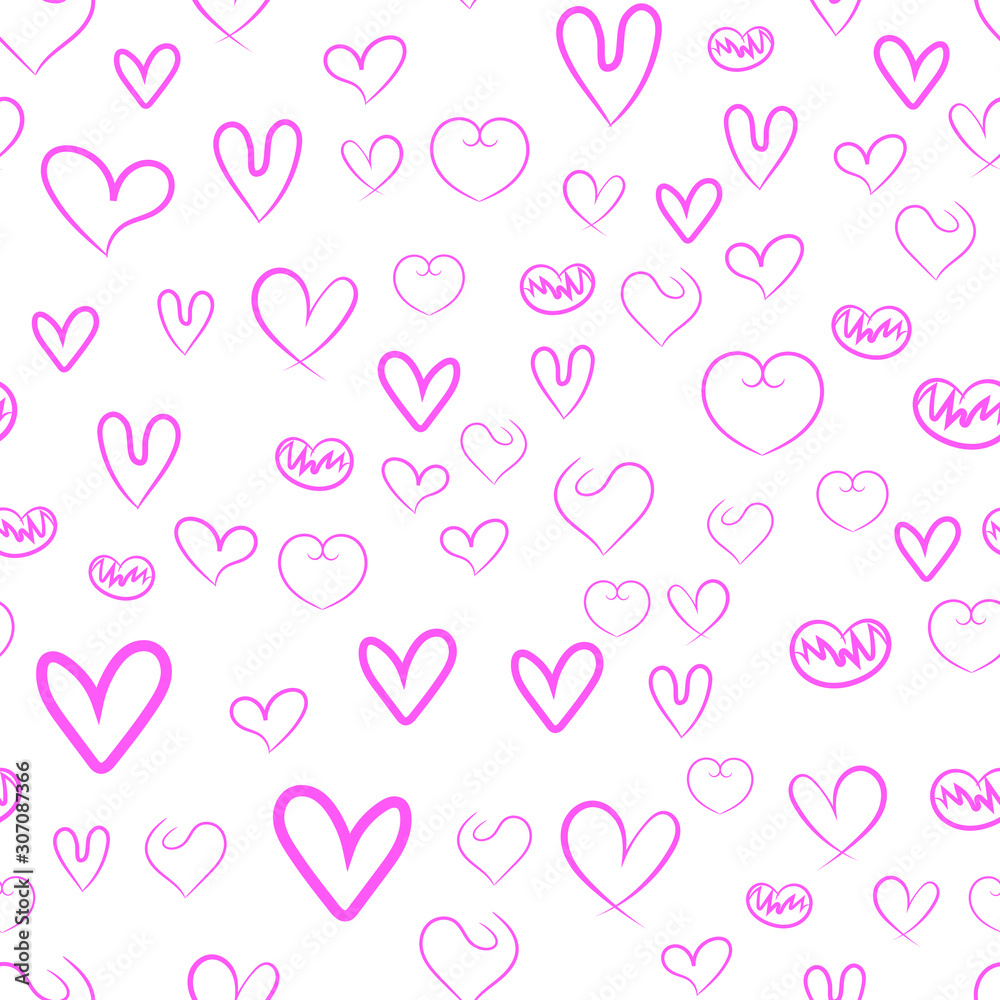 Hearts for Valentine's Day. Romantic feeling and love. Seamless vector EPS 10. Abstract geometric pattern. Multicolor Figures. Texture for print and Banner. Flat style Hearts for Valentine's Day. Romantic feeling and love. Seamless vector EPS 10. Abstract geometric pattern. Multicolor Figures. Texture for print and Banner. Flat style