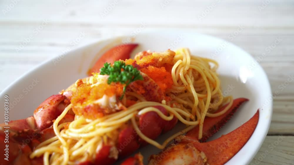 lobster spaghetti with shrimp egg lobster spaghetti with shrimp egg
