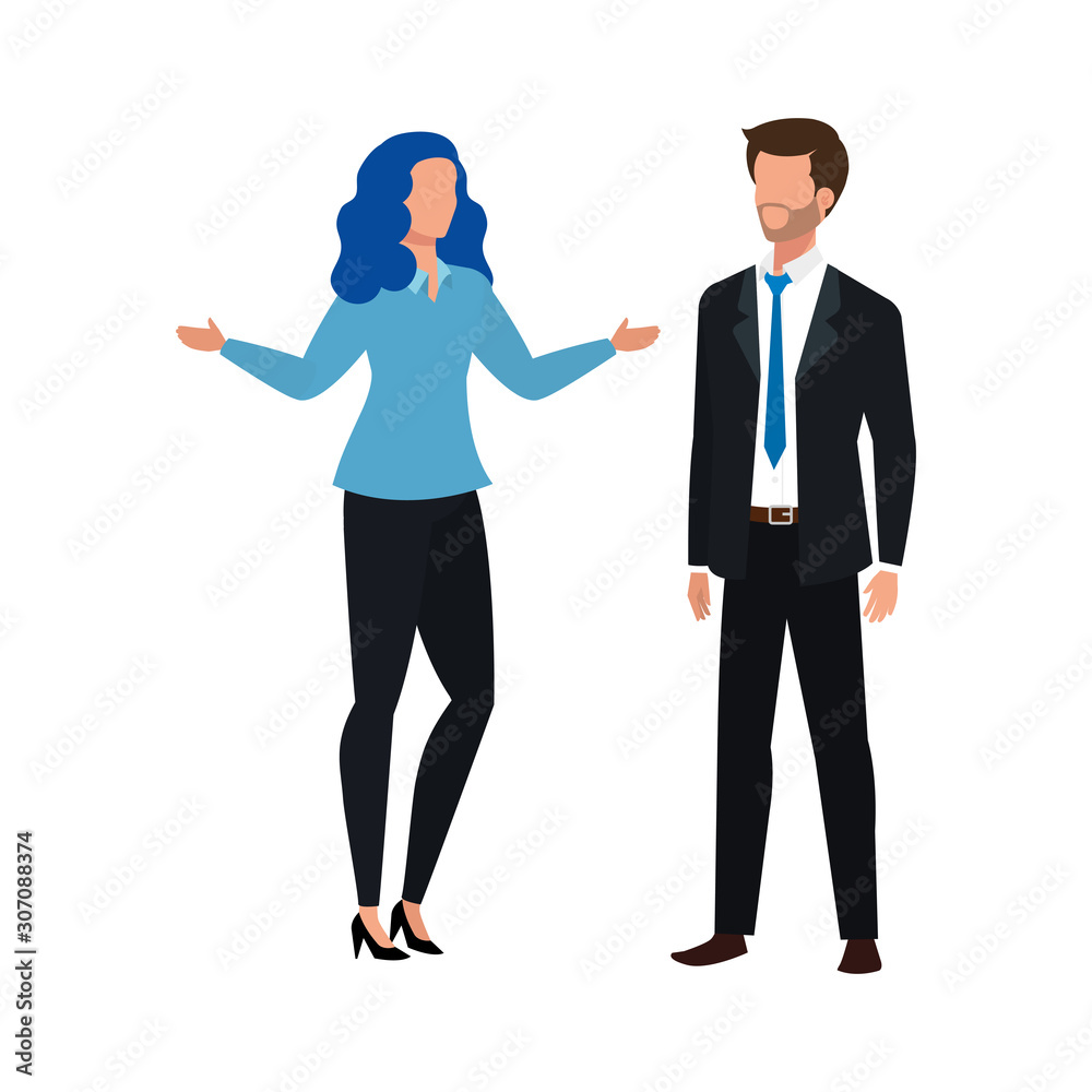 business couple elegant avatar character vector illustration design business couple elegant avatar character vector illustration design