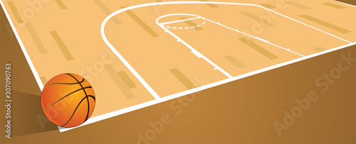 Basketball court banner vector