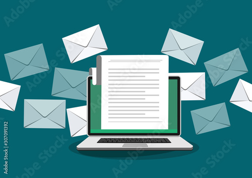 Email marketing concept design. Vector illustration, flat style.
