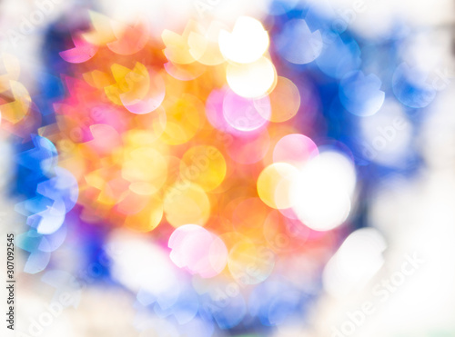 Abstract blurred colorful bokeh background, festive and holiday background concept
