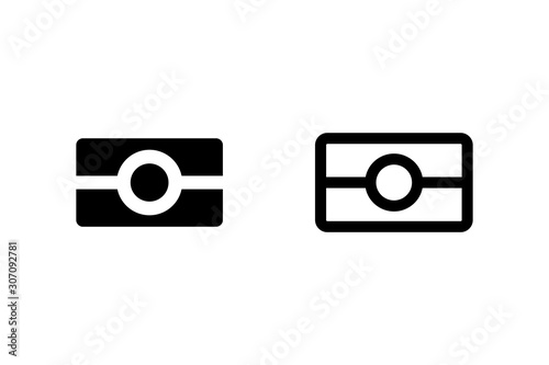 Biometric passport icon. Epassport black symbol isolated on white background