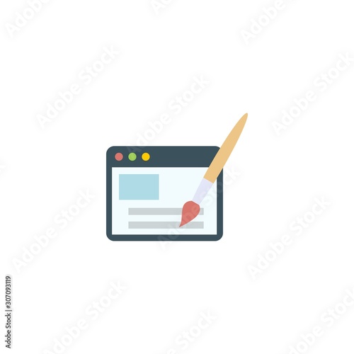 Webdesign creative icon. flat multicolored illustration. From SEO icons collection. Isolated Webdesign sign on white background.