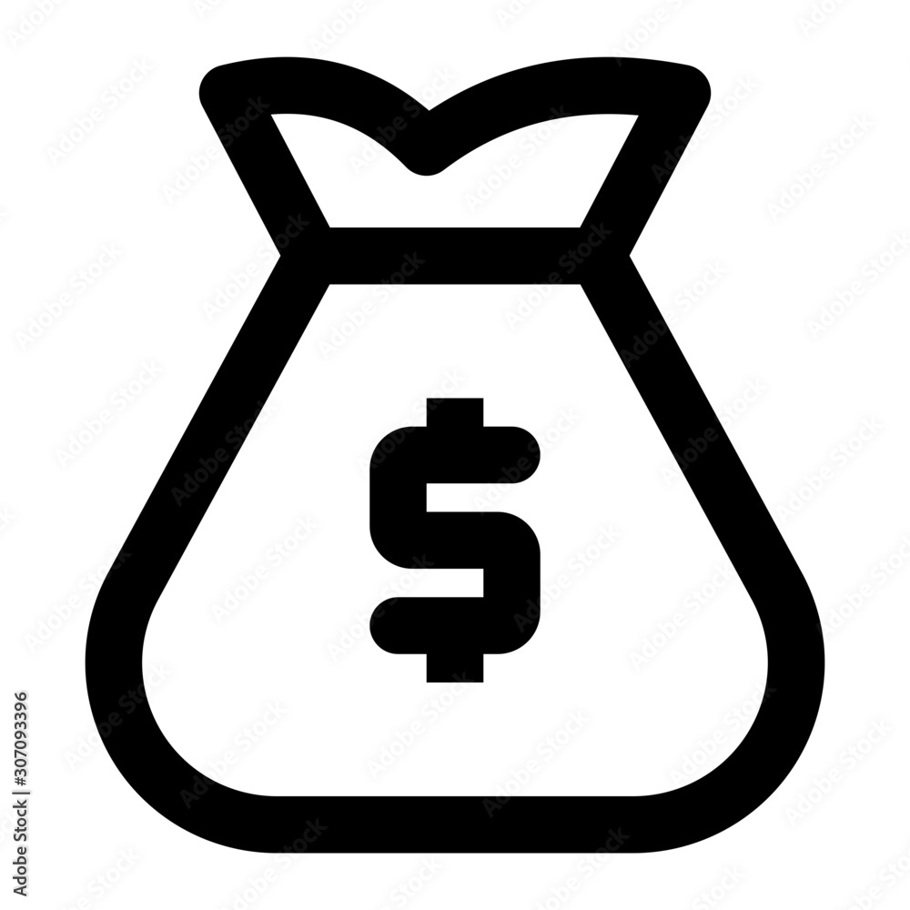 money bag outline icon vector money bag outline icon vector