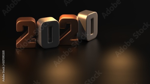 2020 new year - 3d rendering