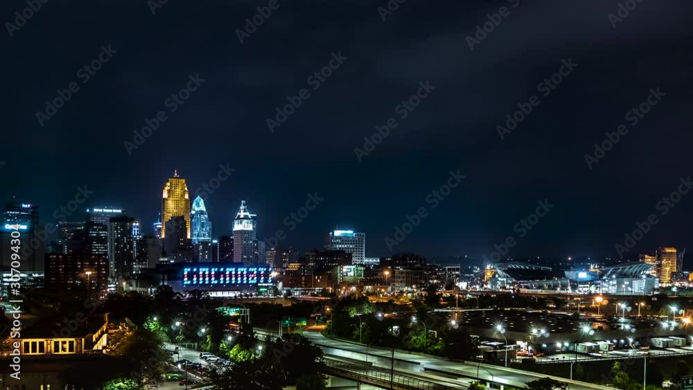 Cincinnati Ohio Skyline on a Cloudy Night 2017 Cincinnati Ohio Skyline on a Cloudy Night 2017