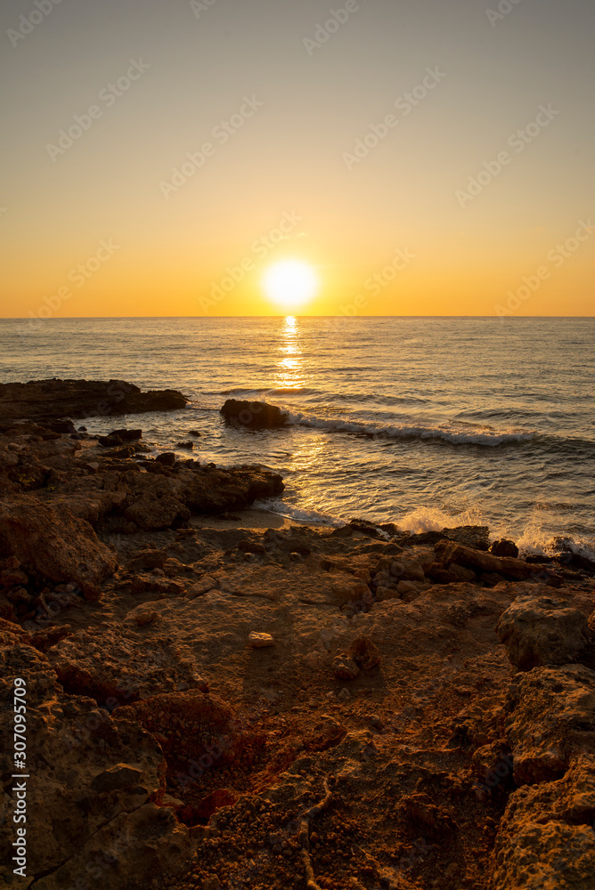 The Oropesa coast of the sea at sunrise