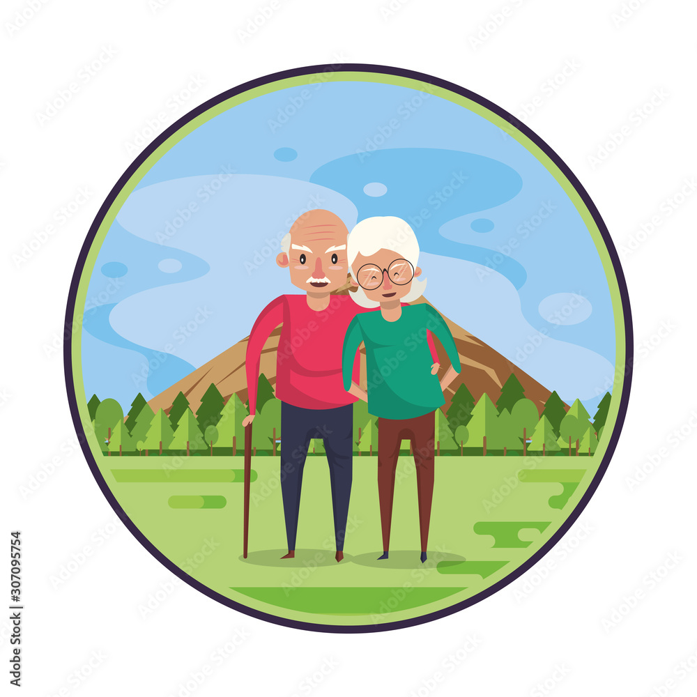 cute grandparents couple lovers in the field cute grandparents couple lovers in the field