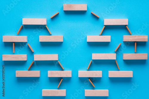 Template for diagram. Hierarchical system. Presentation of processes and relationships.
