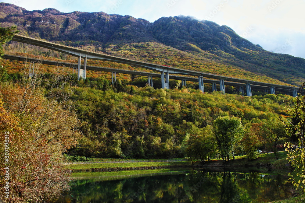 mountain and lake view, the colour of lake gives a particular reflection of the places