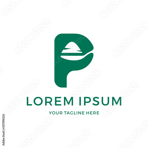 Initial letter P typography logo design food logo design inspiration vector icon illustration custom logo design vector