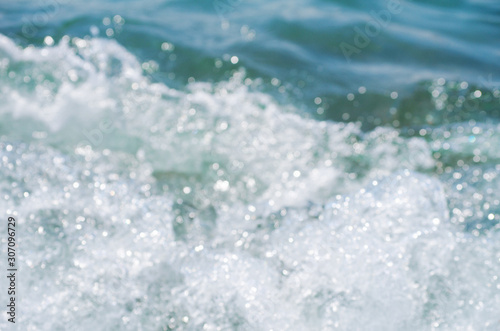 Wave of the sea on the sand beach