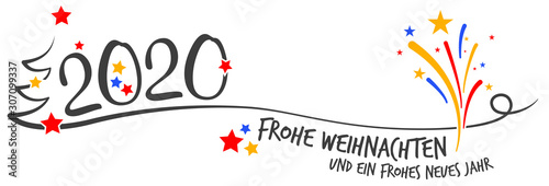 Frohe Weihnachten Happy New Year 2020  eps10 Illustration vektor