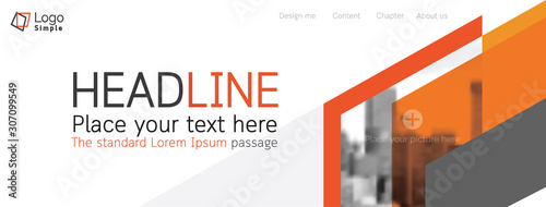 Horizontal web banner, vector template, with space for your picture
