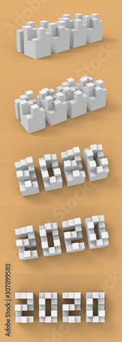 2020 new year - 3d rendering