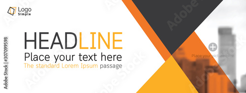 Horizontal web banner, vector template, with space for your picture