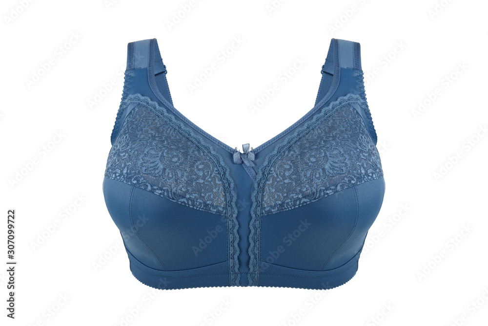 custom made wallpaper toronto digitalBeautiful blue bra. Lace bra, isolated on white background
