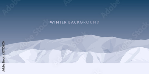 Monochrome stock vector illustration. Winter  mountain landscape vector illustration. Mountain range in cloudy day vector background.