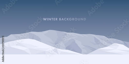 Mountain range in cloudy day vector background. Winter backdrop mountain landscape vector illustration. Monochrome stock vector illustration. 