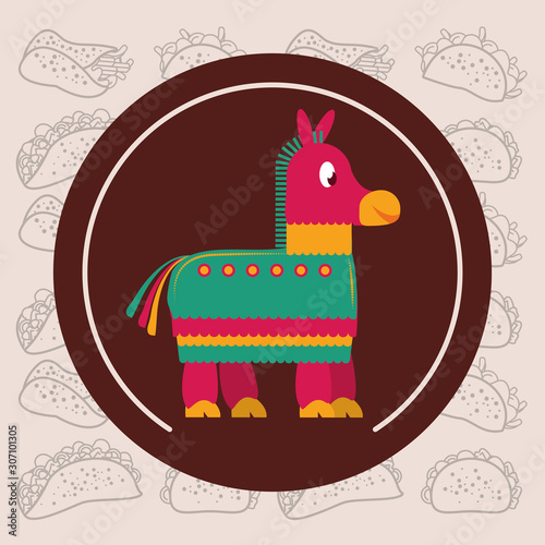 mexican culture pinata seal stamp