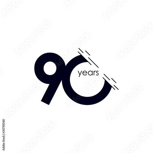 90 Years Anniversary Celebration Vector Template Design Illustration