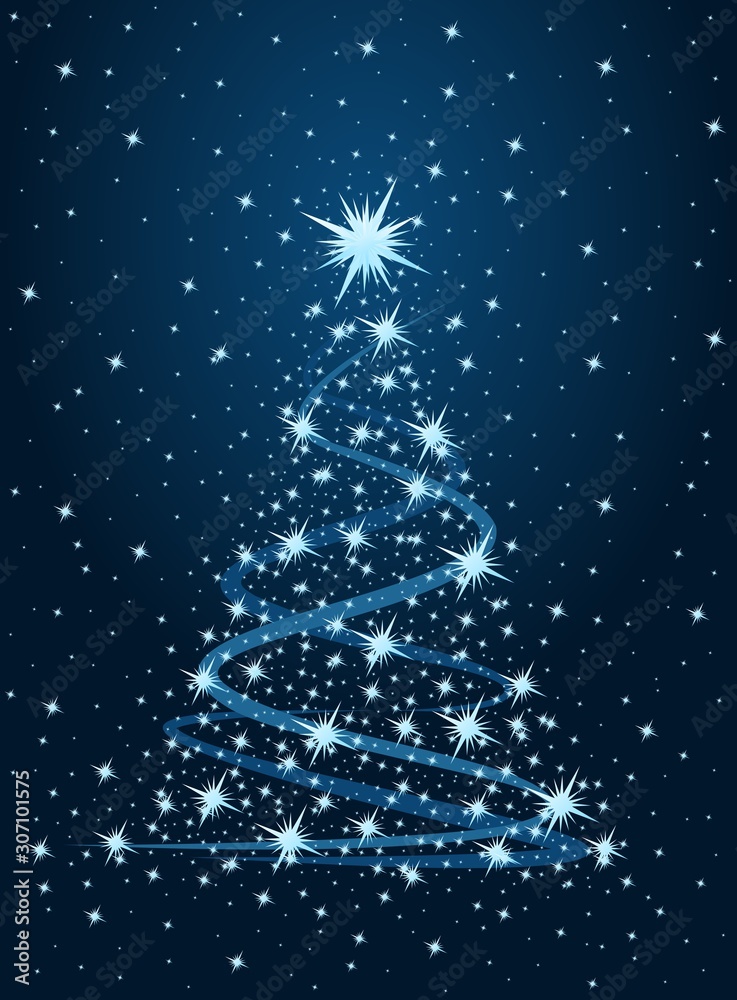 A greeting card with New year tree. A greeting card with New year tree.