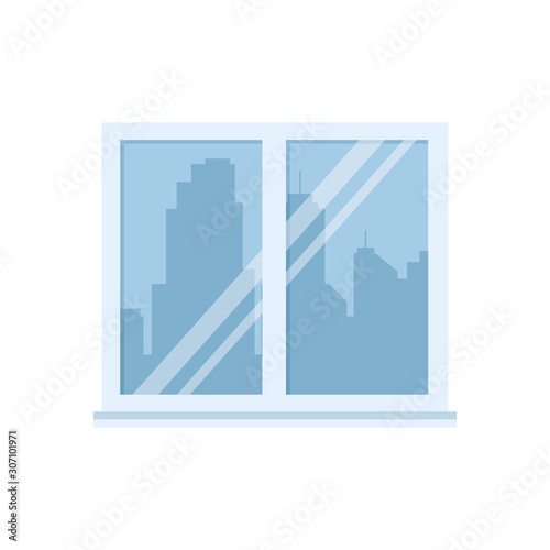 Window design, Interior home house view room modern glass and architecture theme Vector illustration