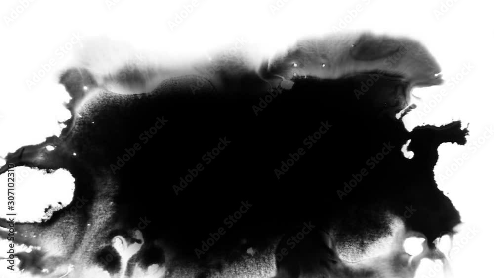 Pretty ink flow on white to use as alpha effects