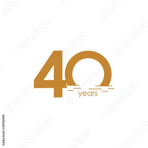 40 Years Anniversary Celebration Sunset Vector Template Design Illustration