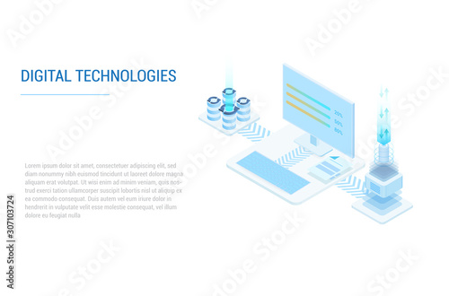 Online computing technology. Big data flow processing concept