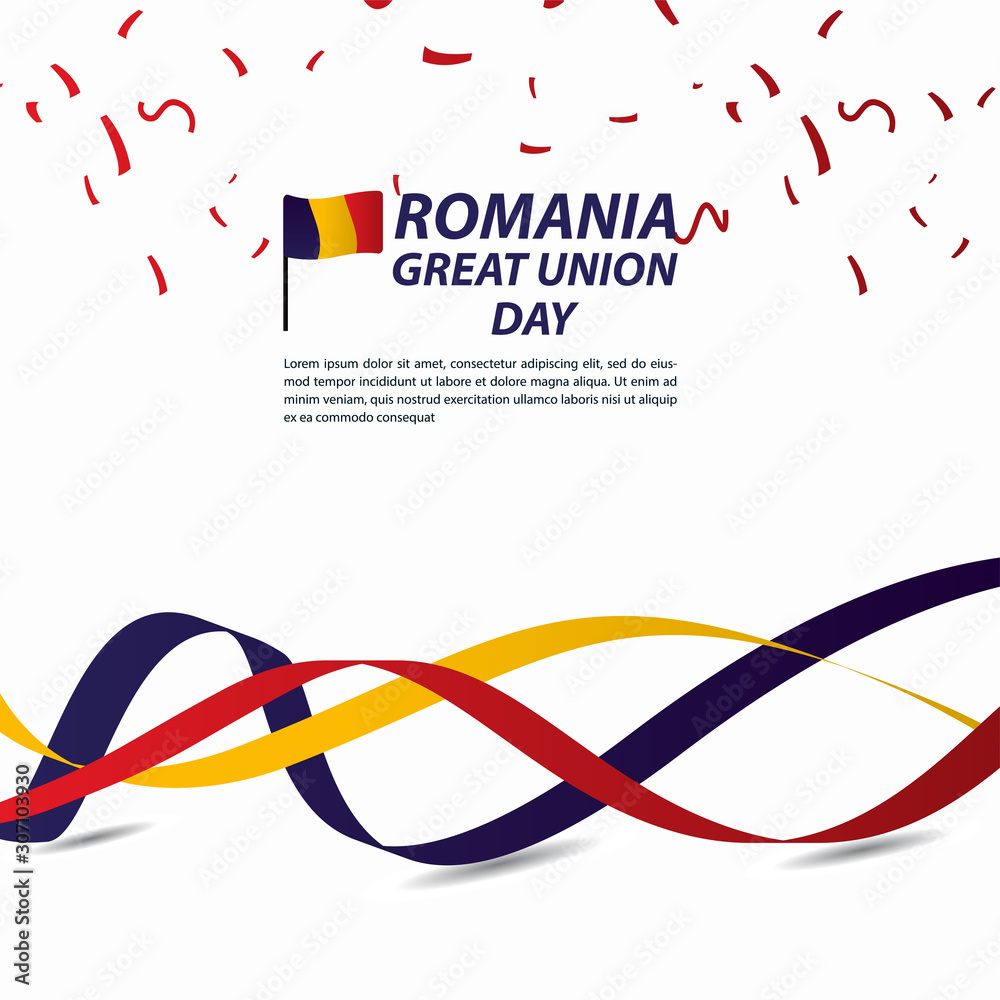 Romania Great Union Independence Day Celebration Banner Vector Template Design Illustration