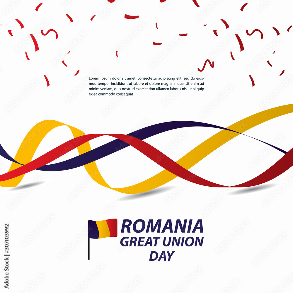 Romania Great Union Independence Day Celebration Banner Vector Template Design Illustration