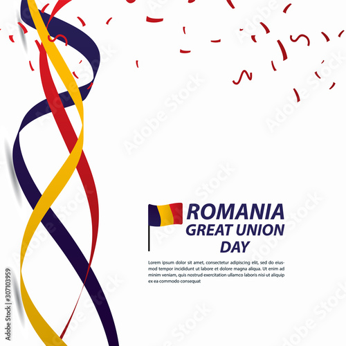 Romania Great Union Independence Day Celebration Banner Vector Template Design Illustration