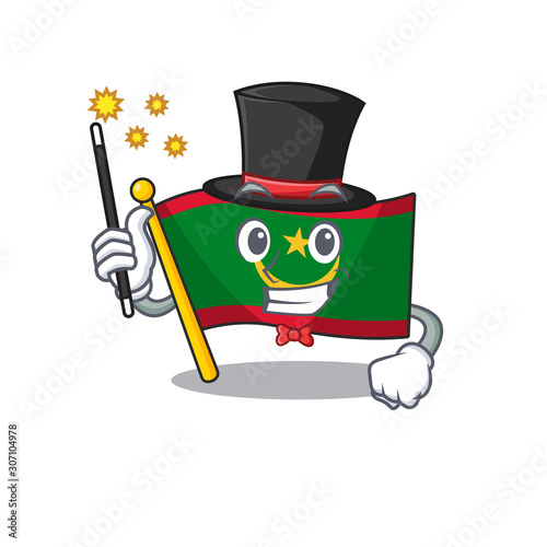 Cartoon character design of flag mauritania Magician style