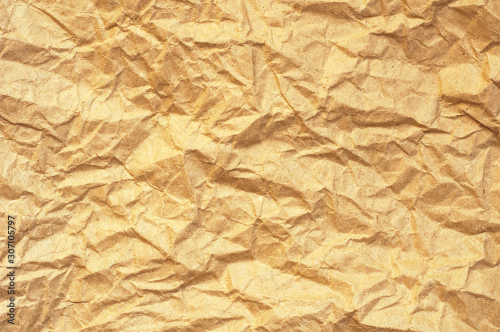 Brown yellow crumpled paper texture background Brown yellow crumpled paper texture background