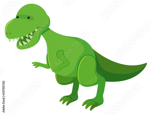Single picture of tyrannosaurus rex in green © brgfx