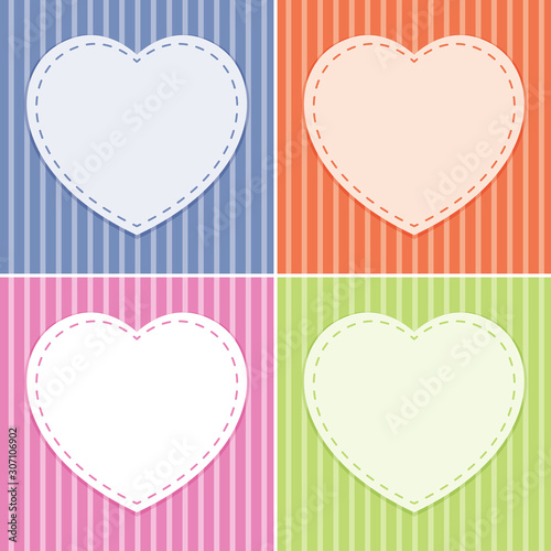 Background template with heart frame