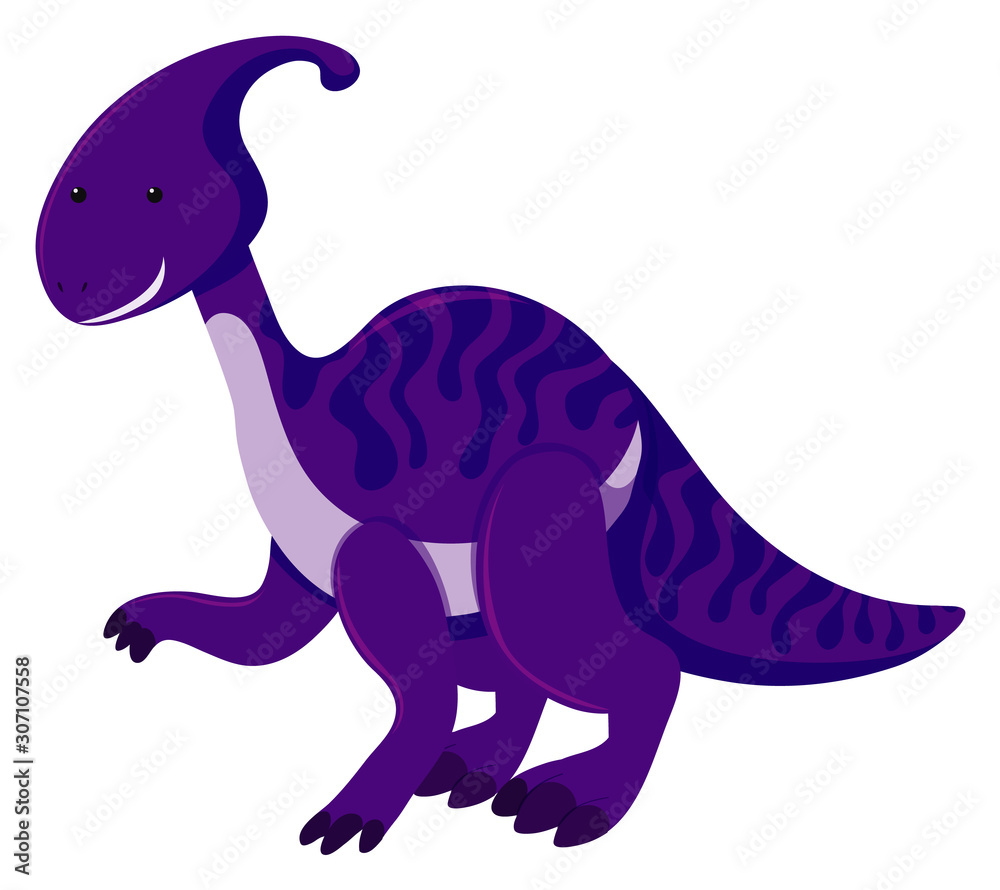 Fototapeta premium Single picture of parasaurolophus in purple