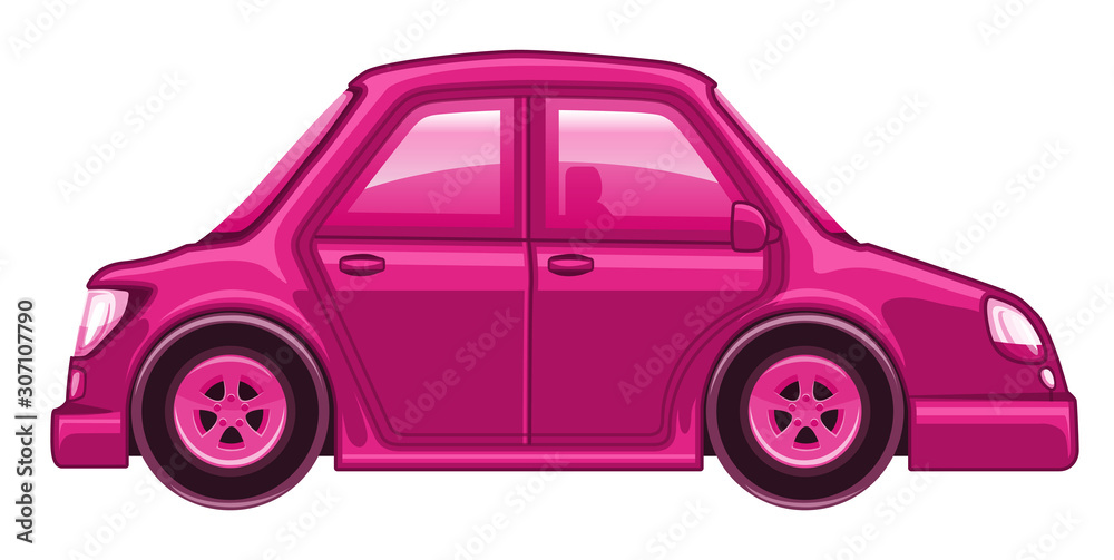 Single picture of pink car on white background Single picture of pink car on white background