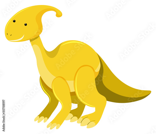 Single picture of parasaurolophus in yellow