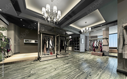 3d render of fashion retial shop