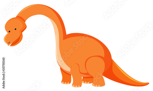 Single picture of brachiosaurus in orange color