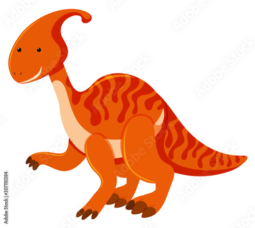 Single picture of parasaurolophus in orange color