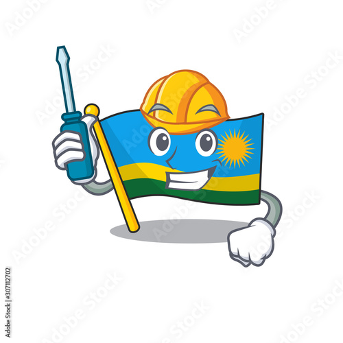 Cool automotive lag rwanda presented in cartoon character style