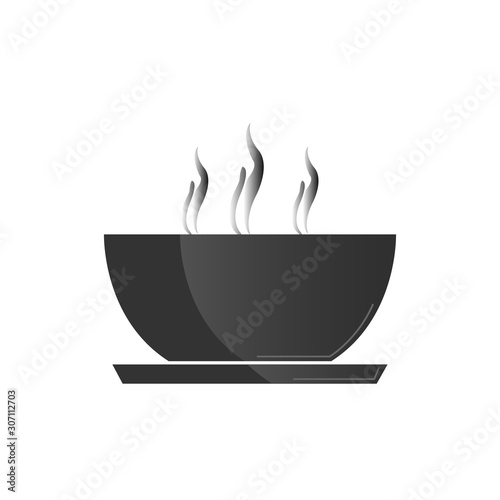 Hot soup icon. Make a dish in kitchen. Vektor illustration.