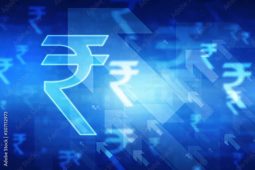 Rupee currency . 2D rendering illustration Rupee currency . 2D rendering illustration