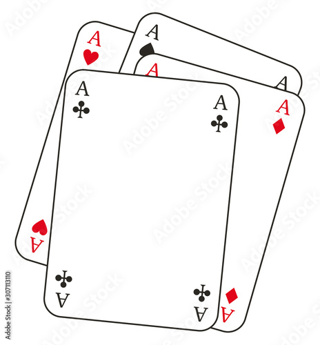 set of playing cards, vector isolated on white
