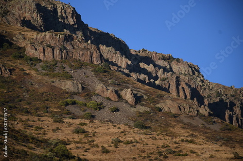 high cliffs on a mountain landscape