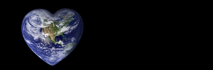 Earth in the shape of a heart, ecology and environment concept - Elements of this image are furnished by NASA